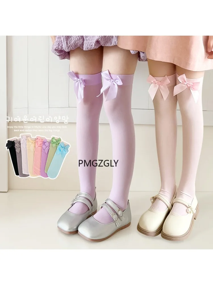 Thigh High Sock Stay Up - 女の子ストッキング * ピンクのリボンニーソックスステイアップサイハイシルクストッキングホースレディースロリータソックスサイハイストッキング