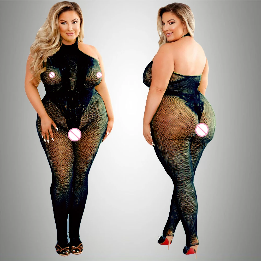 Fishnet Stocking Women - 2024 プラスサイズ Bodystocking ホットボディスーツ女性のセクシーな網タイツランジェリーベビードールドレスポルノ下着メッシュストッキングセックス
