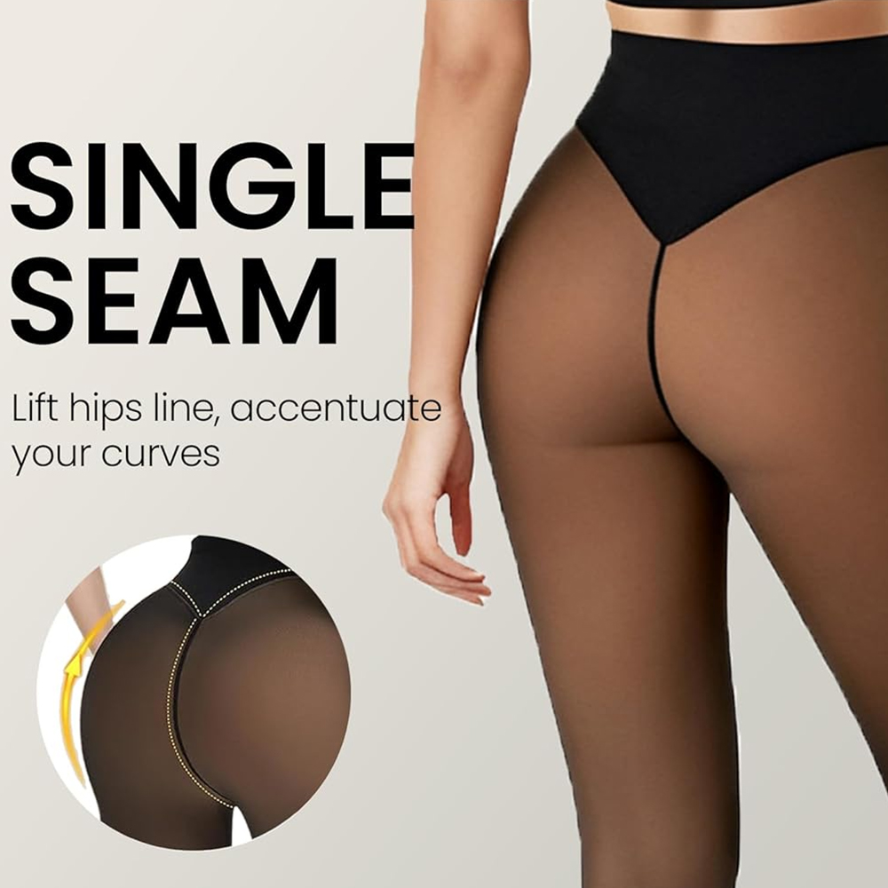 ワンシームフリース裏地付きタイツ シェイピングサーマルレギン - Tights Pantyhose Sheer のレビューと価格