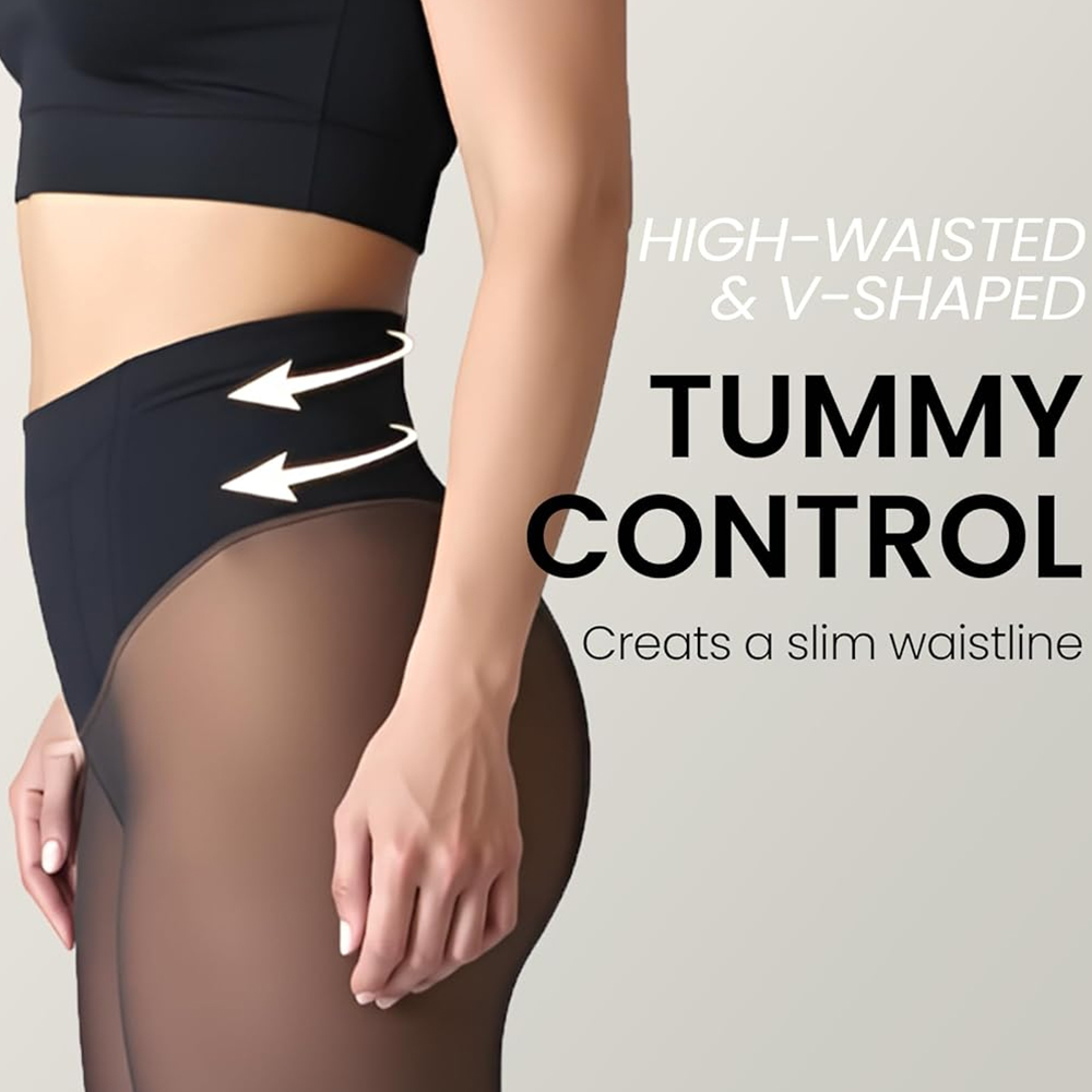 ワンシームフリース裏地付きタイツ シェイピングサーマルレギン - Tights Pantyhose Sheer のレビューと価格