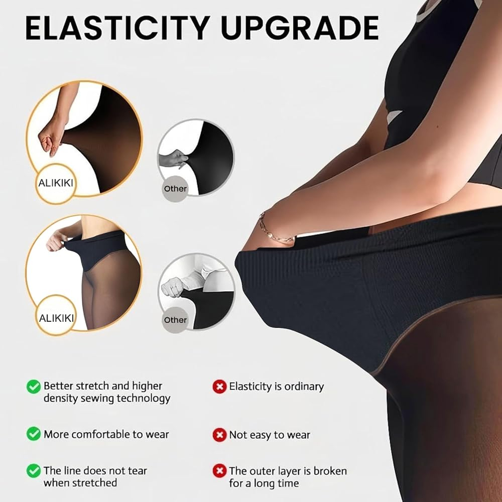 ワンシームフリース裏地付きタイツ シェイピングサーマルレギン - Tights Pantyhose Sheer のレビューと価格
