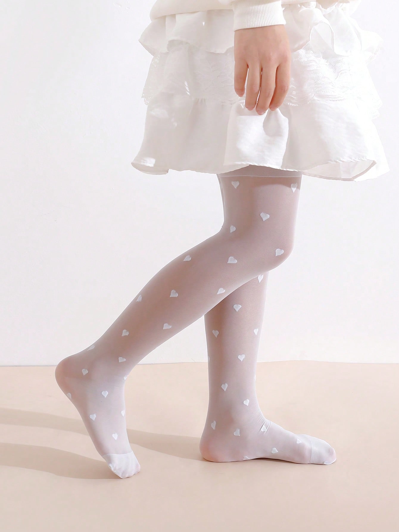 3 個ガールズハートプリントタイツ 0-14Y 薄手の通気性 - Tights Pantyhose Sheer のレビューと価格