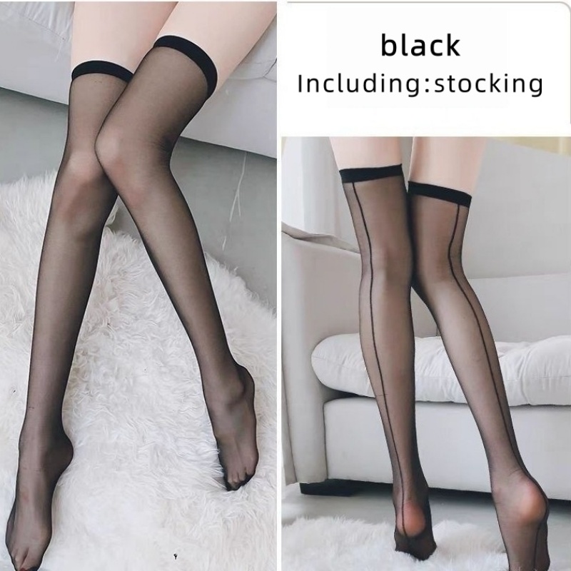 バックバーティカルライン サイハイソックス レディース スリ - Thigh High Sock Stay Up のレビューと価格