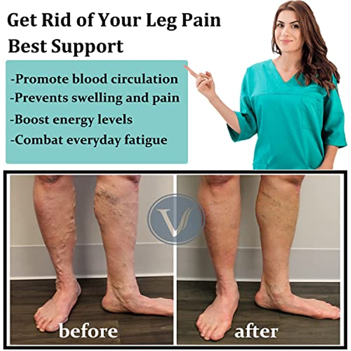 7 ペア圧縮ソックス女性男性膝高妊娠浮腫糖尿病静脈瘤ランニン - Compression Sock Medical のレビューと価格