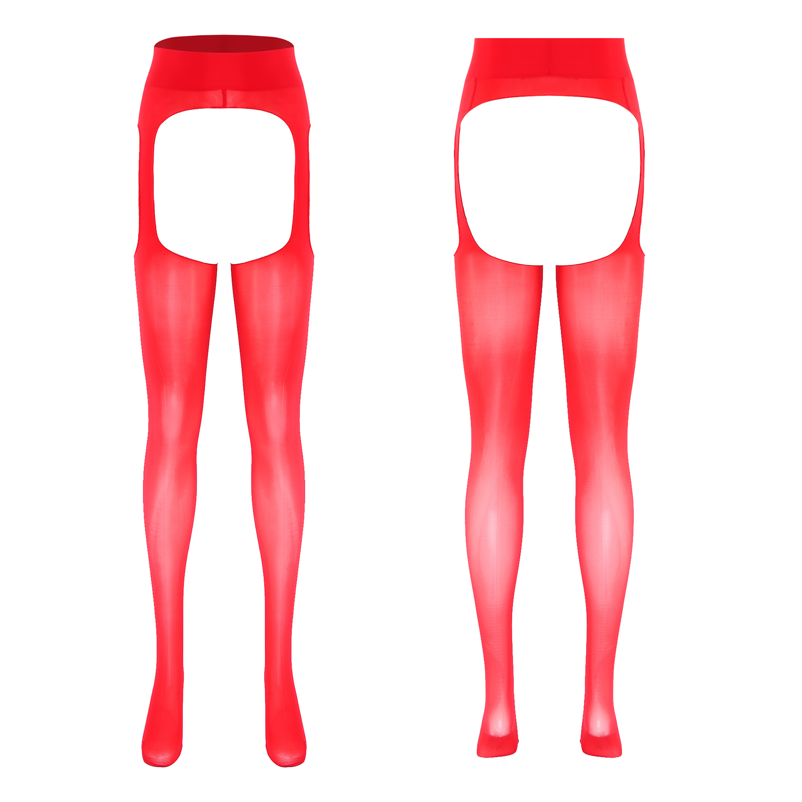 女性用セクシーなオープンクロッチ光沢のあるシースルーストレッ - Tights Pantyhose Sheer のレビューと価格