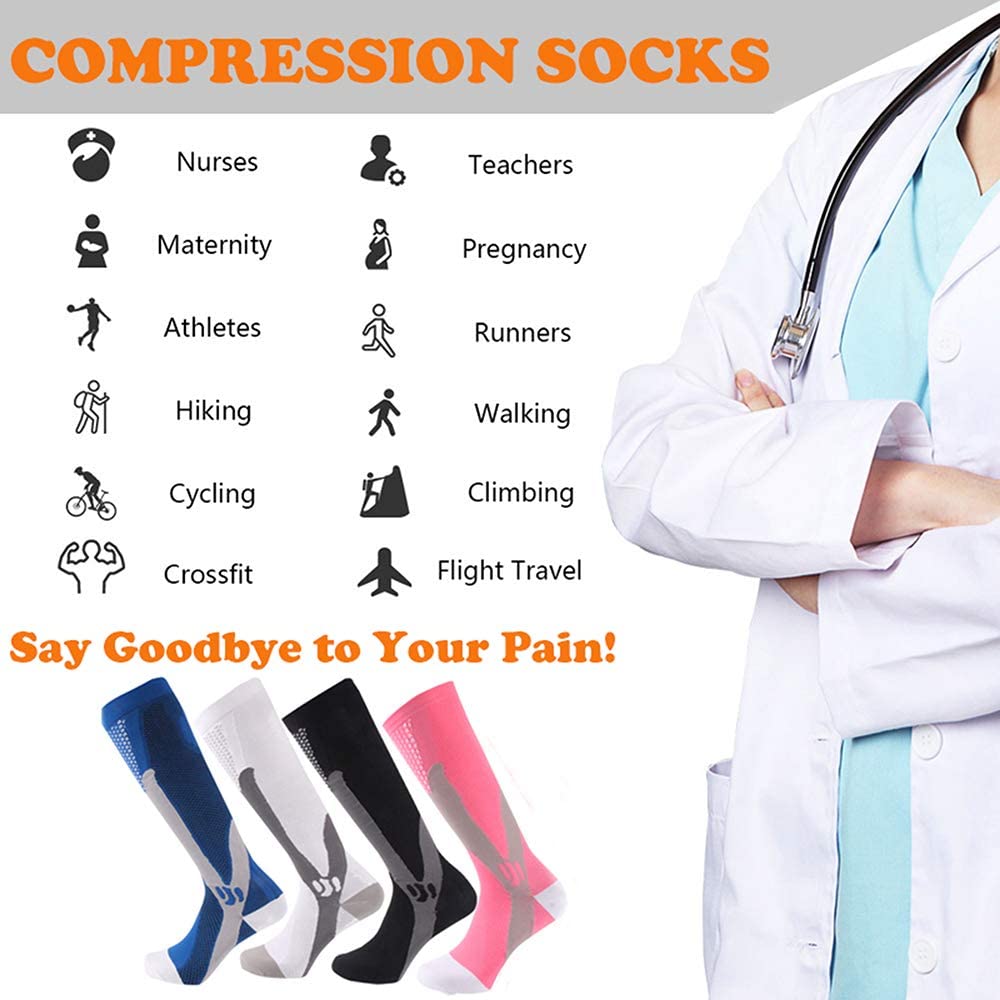 男性と女性のための3ペアのスポーツソックス,医療と看護のため - Compression Sock Medical のレビューと価格