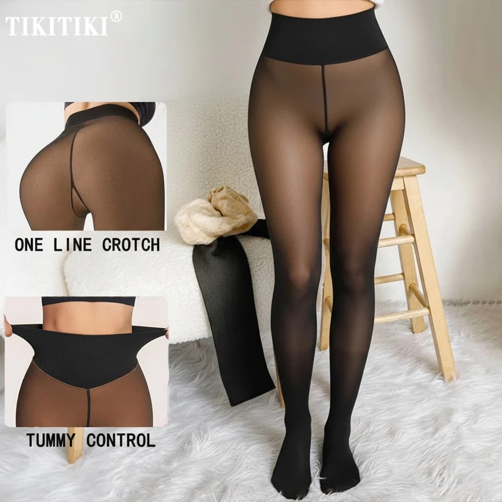 ワンシームフリース裏地タイツ レディース プラスサイズ シェ - Tights Pantyhose Sheer のレビューと価格