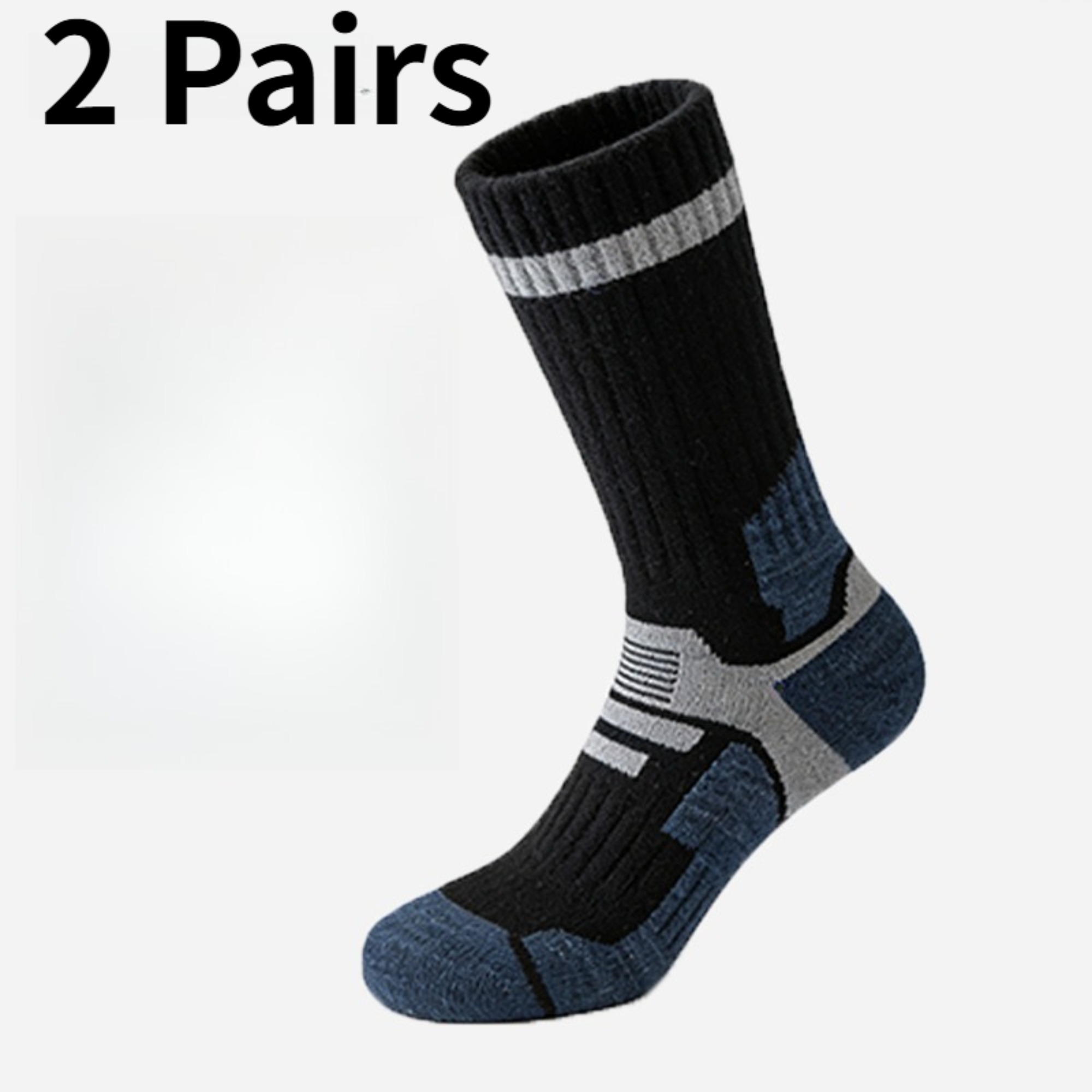 1/2 ペア男性メリノウール靴下冬厚手の熱暖かい速乾性ハイキ - Wool Hiking Sock のレビューと価格
