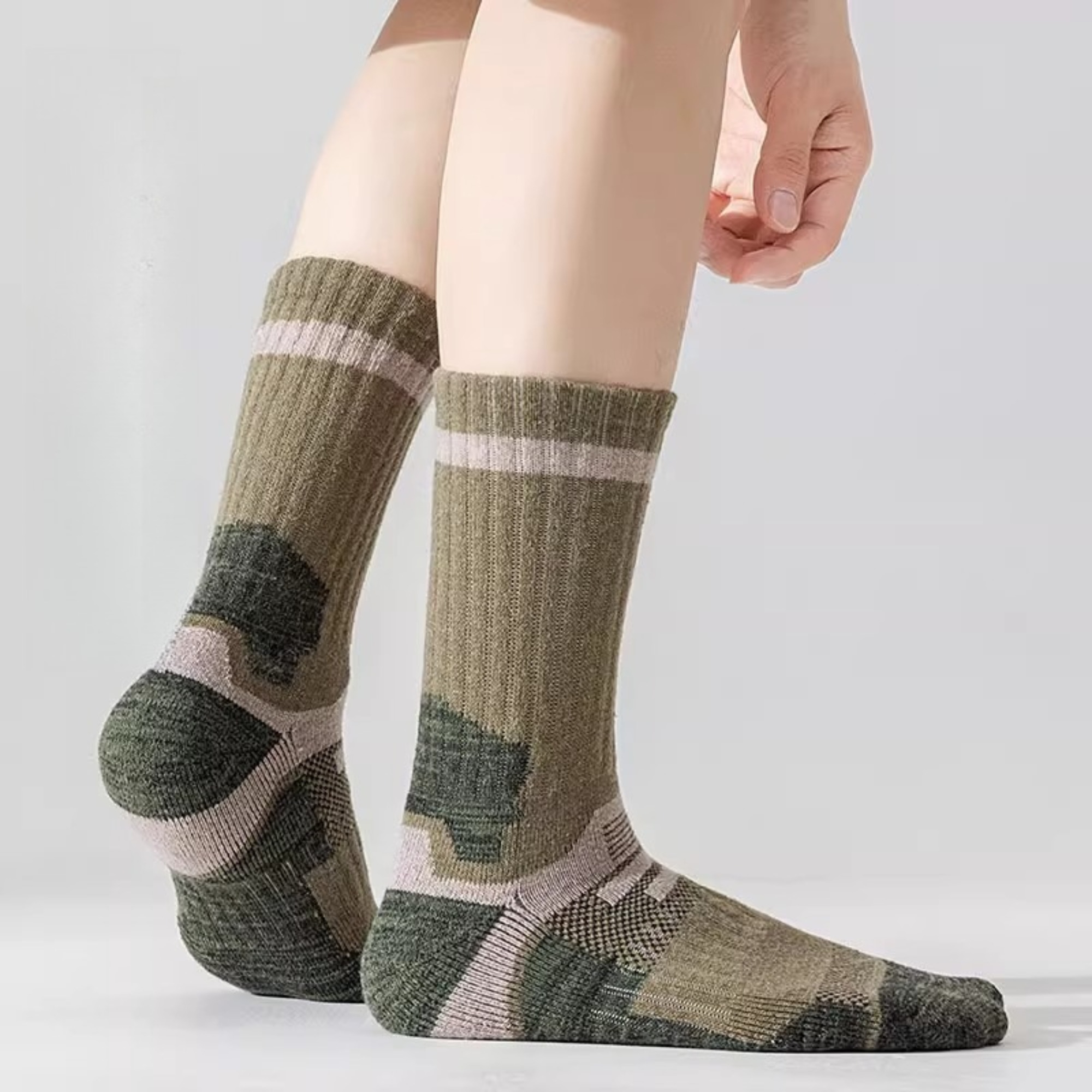 1/2 ペア男性メリノウール靴下冬厚手の熱暖かい速乾性ハイキ - Wool Hiking Sock のレビューと価格