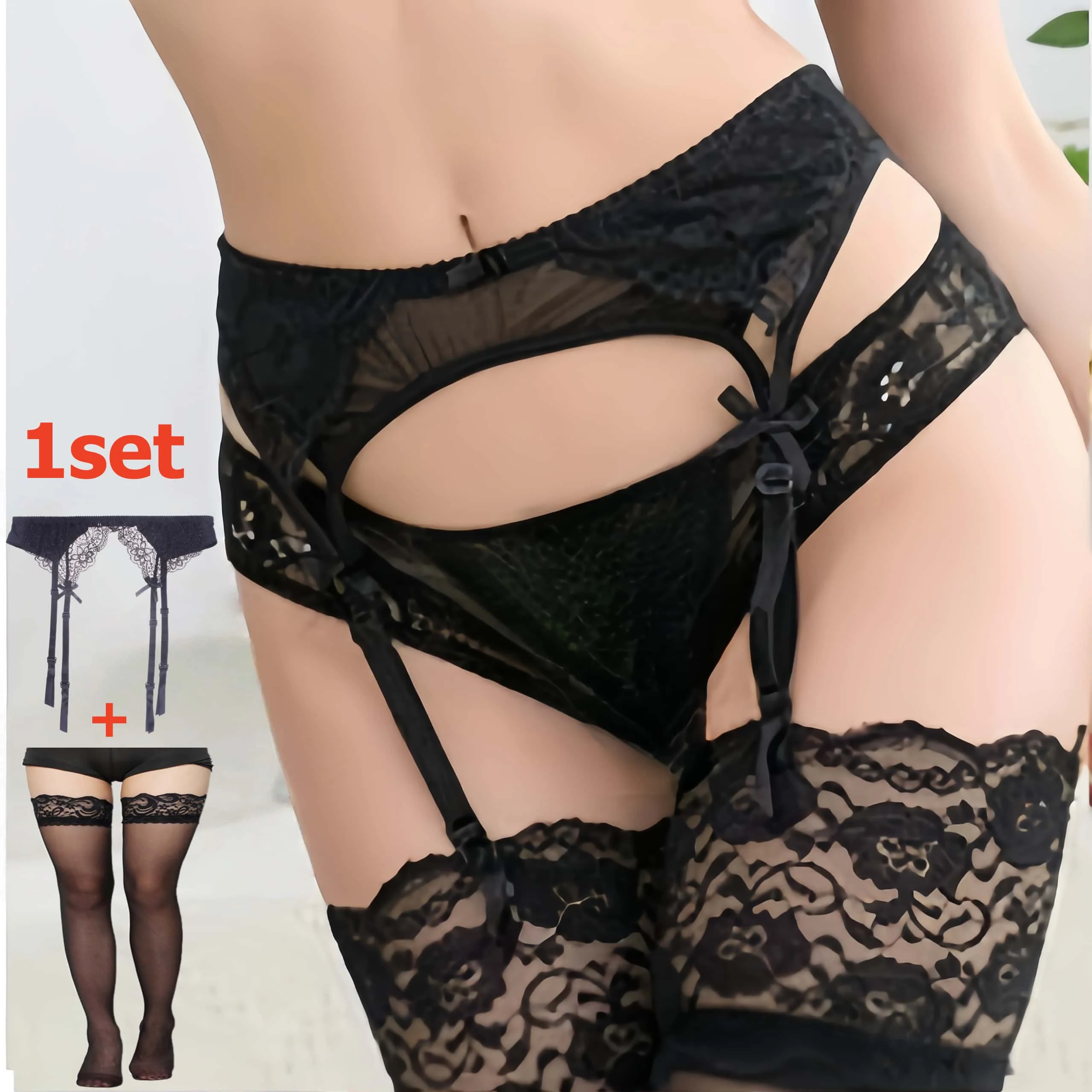 2 個の女性用サスペンダーレースストッキングとガーターベルト - Tights Pantyhose Sheer のレビューと価格