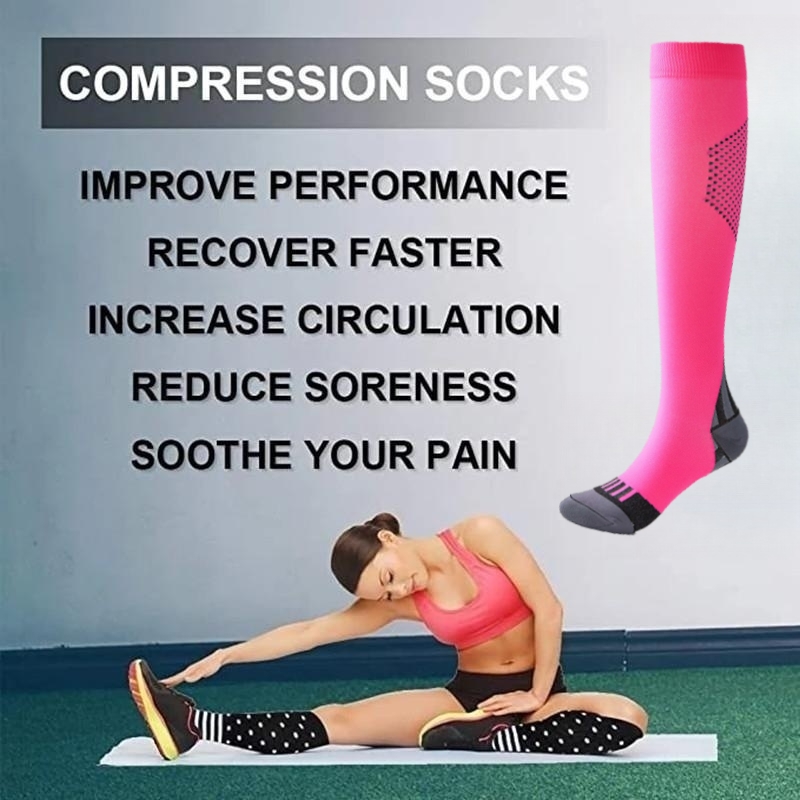 男性と女性のための膝の高圧縮ソックス,看護ソックス,サッカー - Compression Sock Medical のレビューと価格